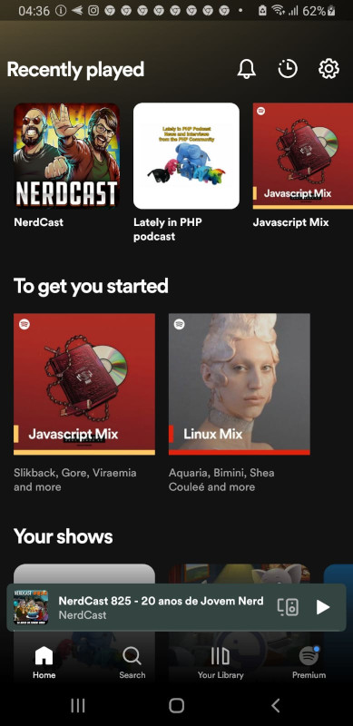Picture of Spotify Start page