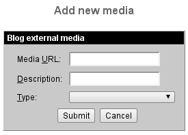 Add External media form