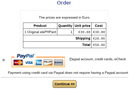 elePHPant order select payment method