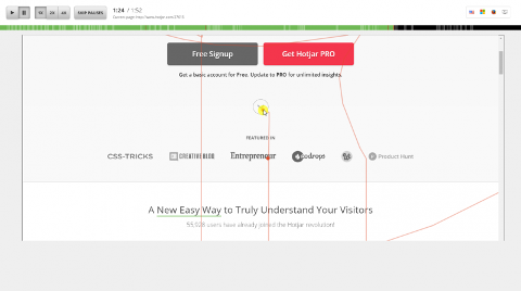 Hotjar Visitor Playback