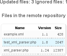 Imported files from repository results