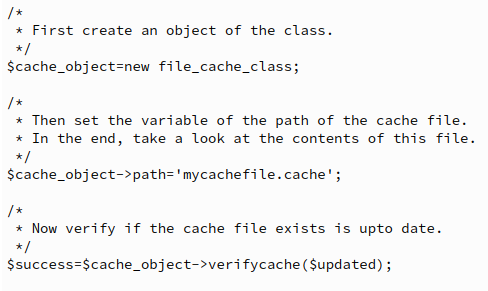 File cache class example code