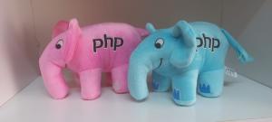 2 Original PHP Elephants Pink and Blue