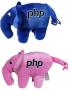 2 PHP Elephants Pink and Blue