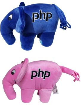 2 PHP Elephants Pink and Blue